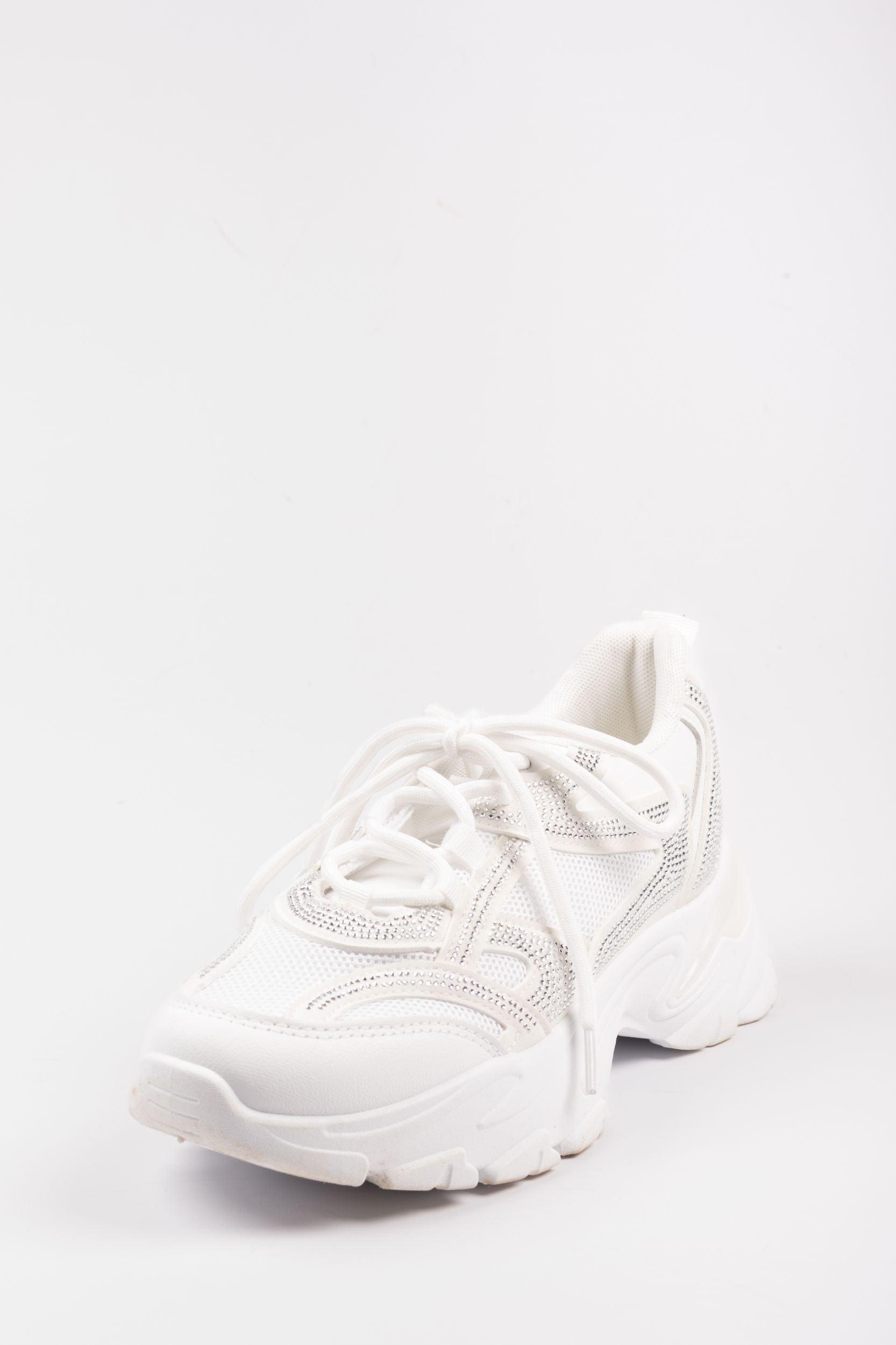Weiße Sneakers mit Strass - La Strada