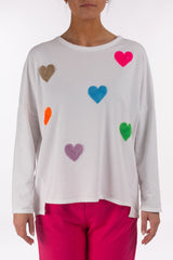 Sweatshirt mit weichem Herz-Print