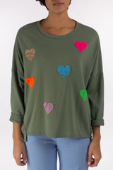 Sweatshirt mit weichem Herz-Print