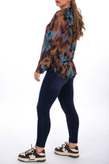 Bluse mit abstrakten Blumen - La Strada