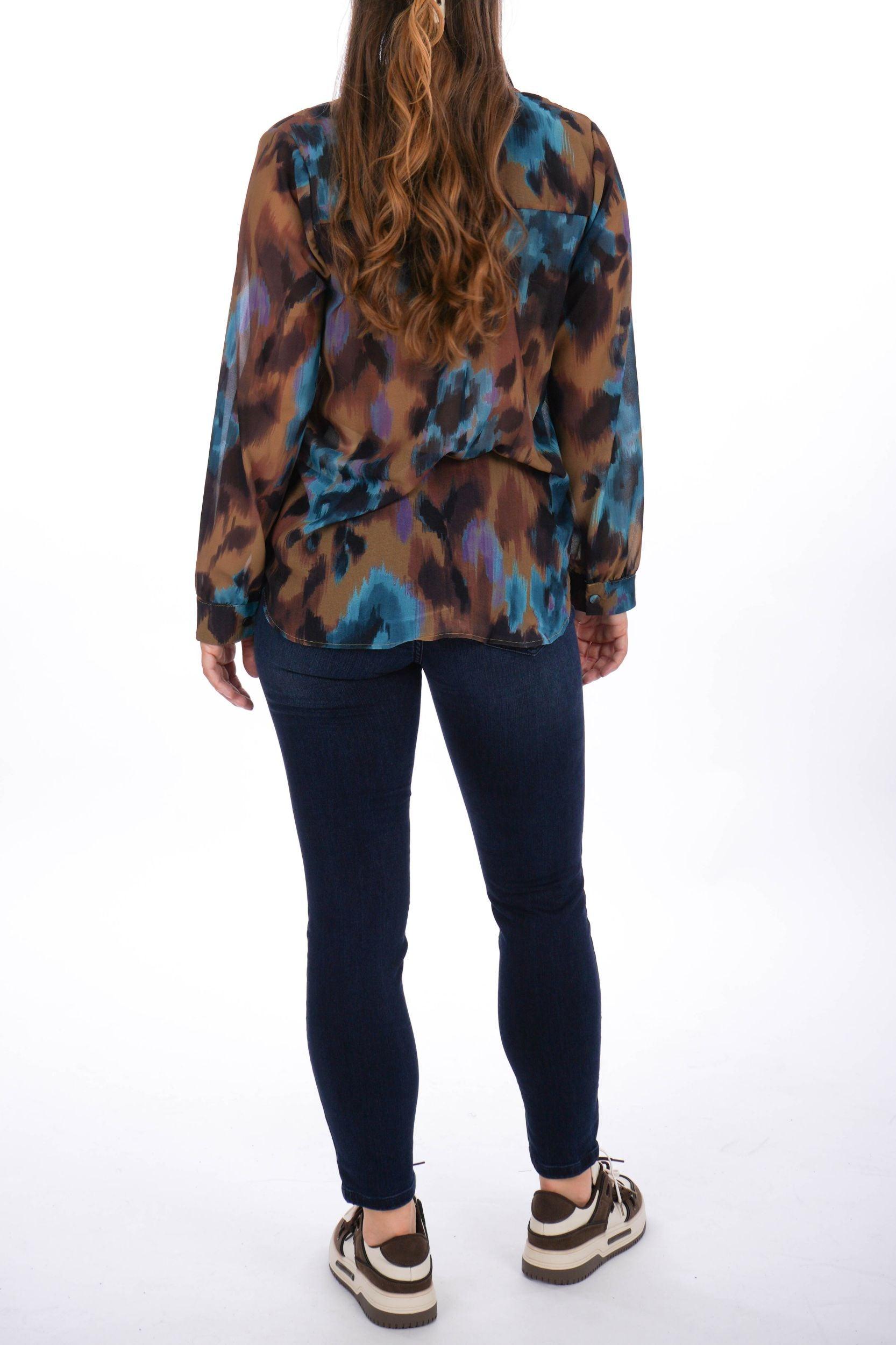 Bluse mit abstrakten Blumen - La Strada
