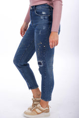 Destroyed Jeans mit Goldtupfern - La Strada