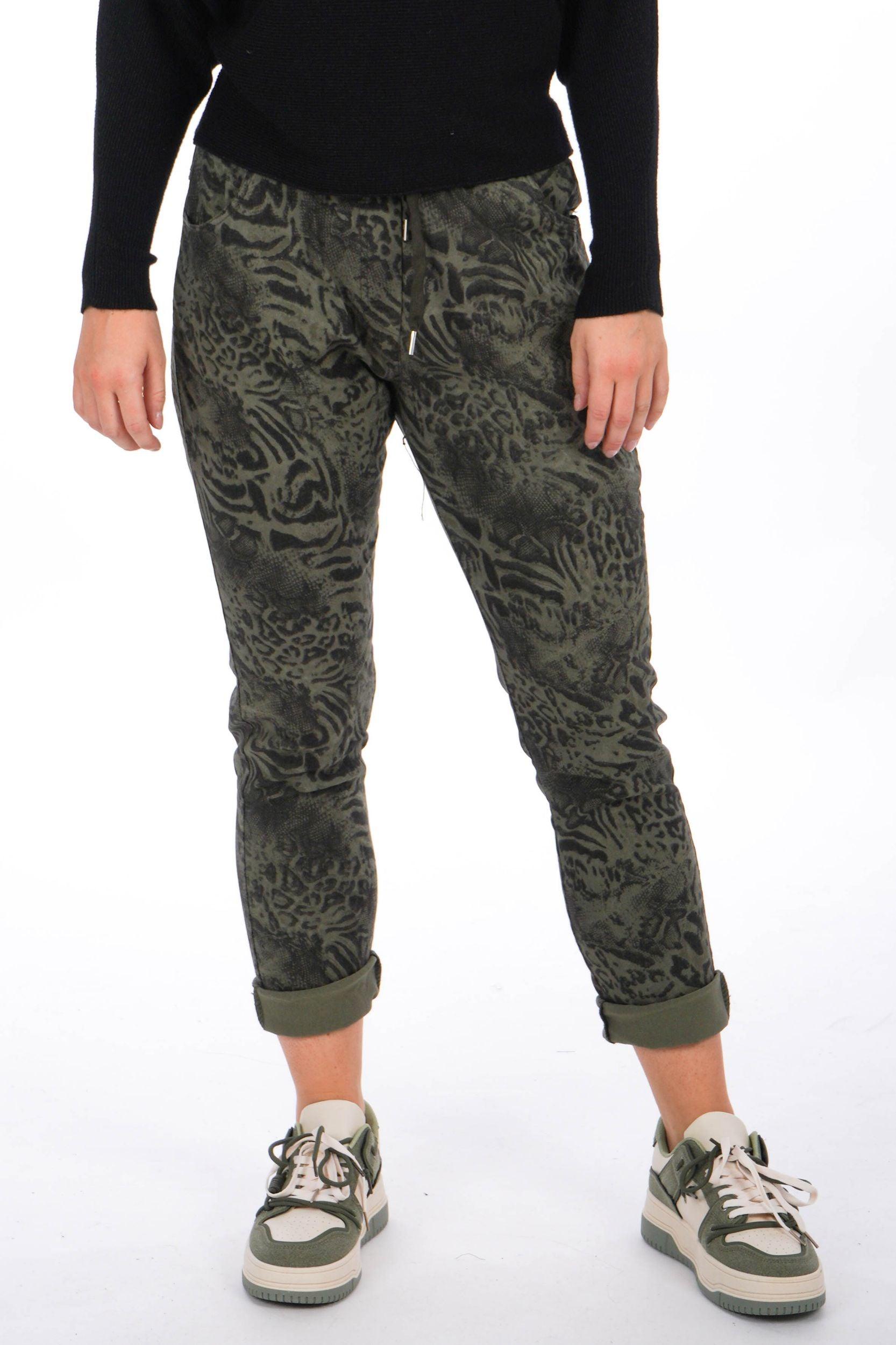 Freizeithose mit Animal-Print - La Strada