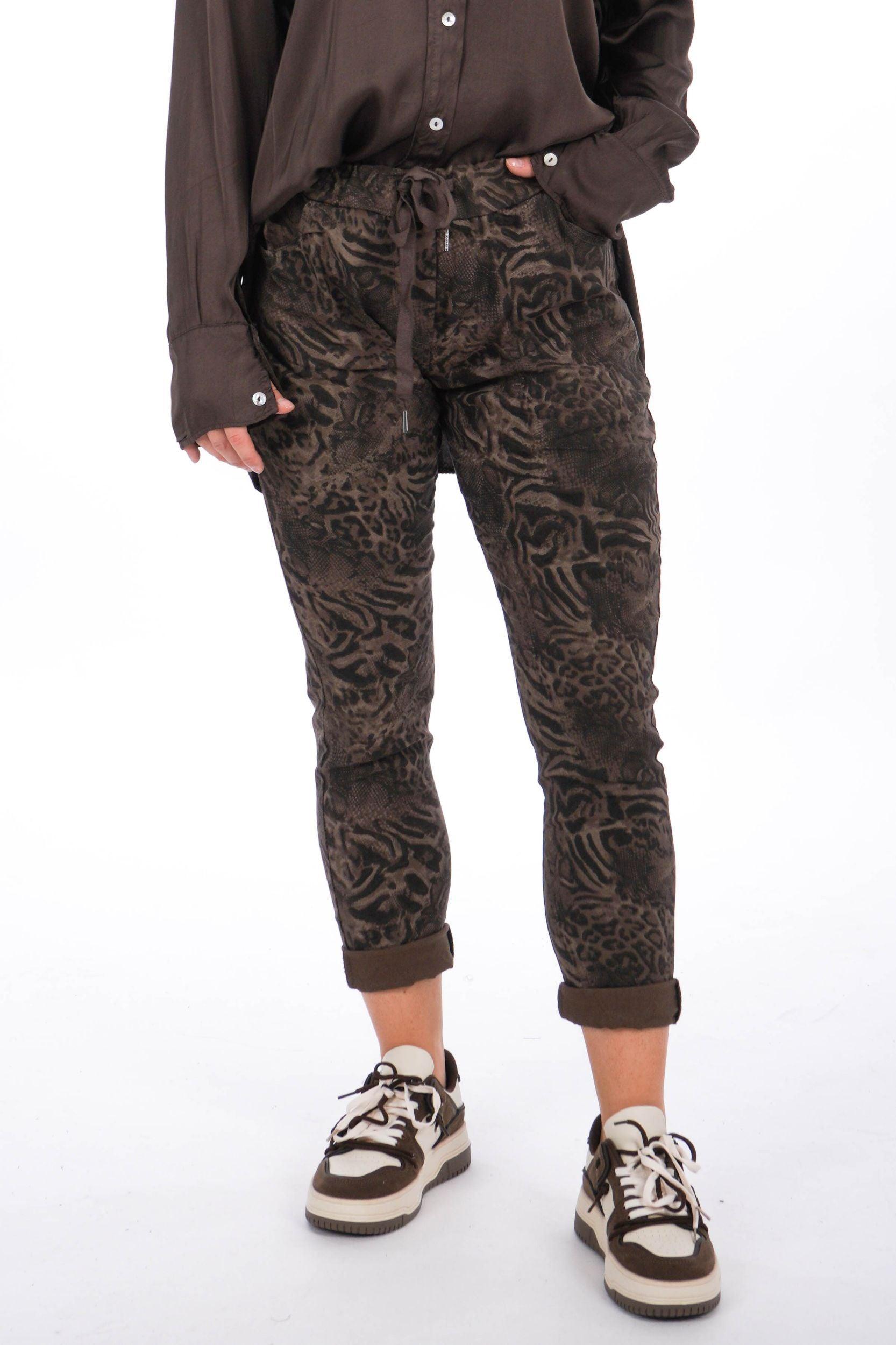 Freizeithose mit Animal-Print - La Strada
