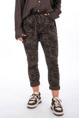 Freizeithose mit Animal-Print - La Strada
