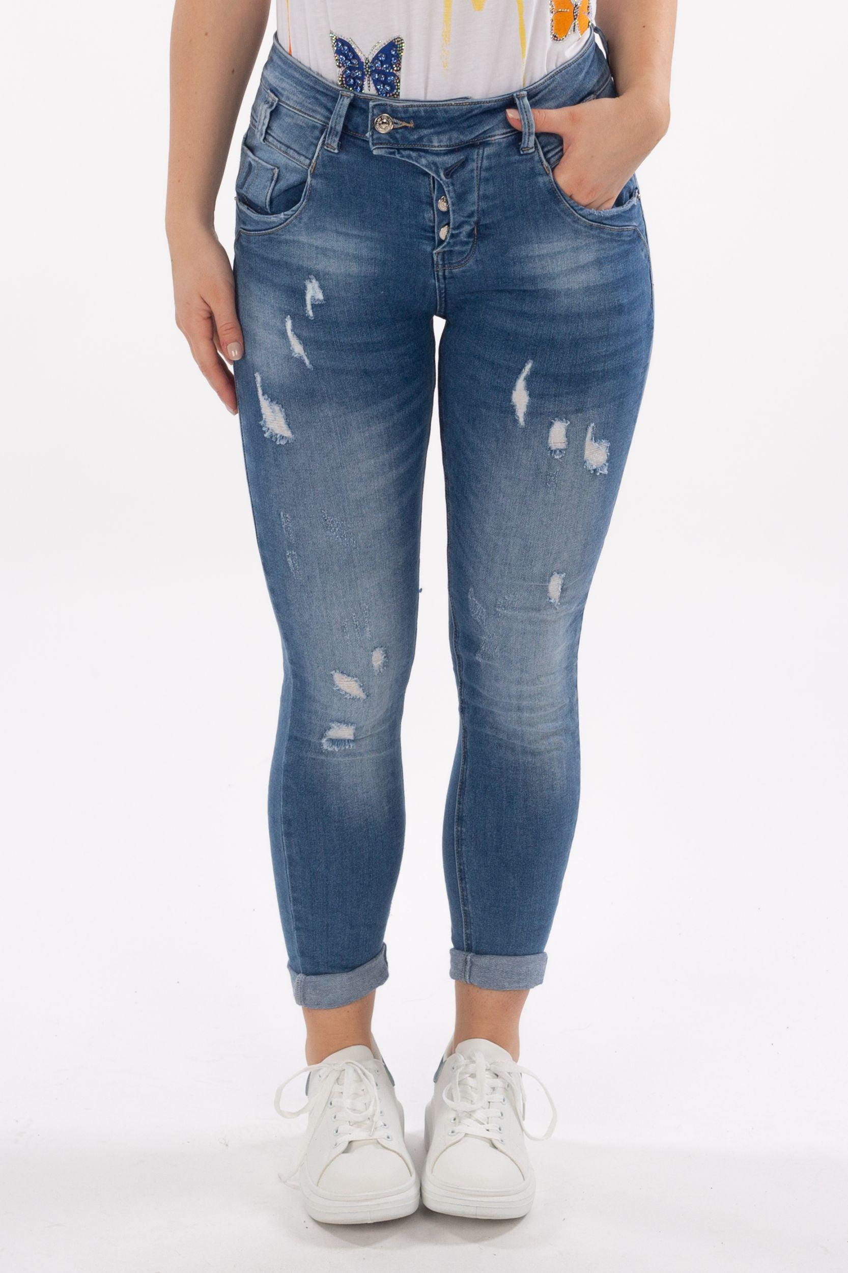 Jeans mit Button-Fly-Verschluss - La Strada