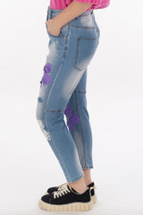 Jeans mit floralem Print - La Strada
