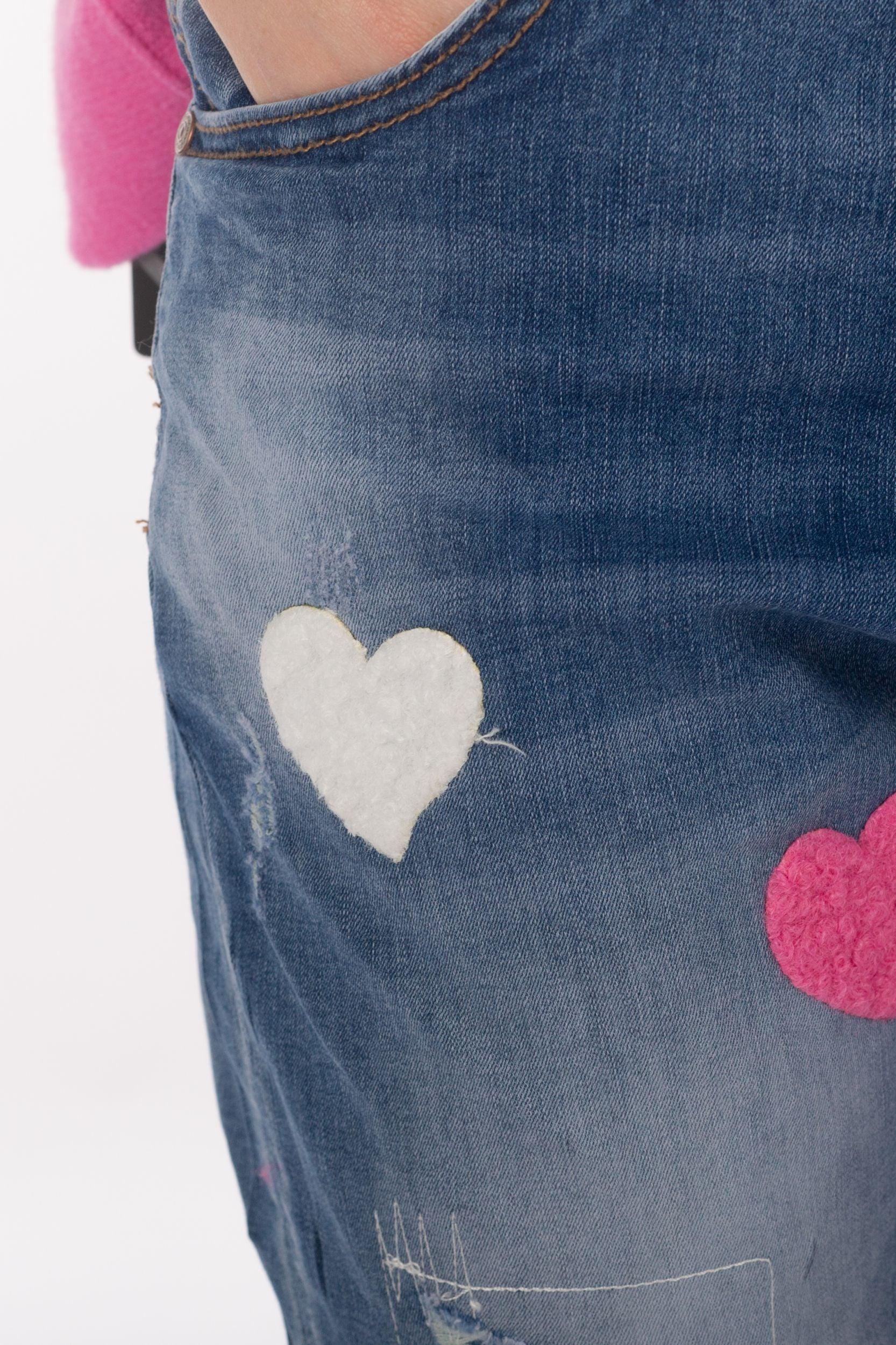 Jeans mit Herz-Print - La Strada