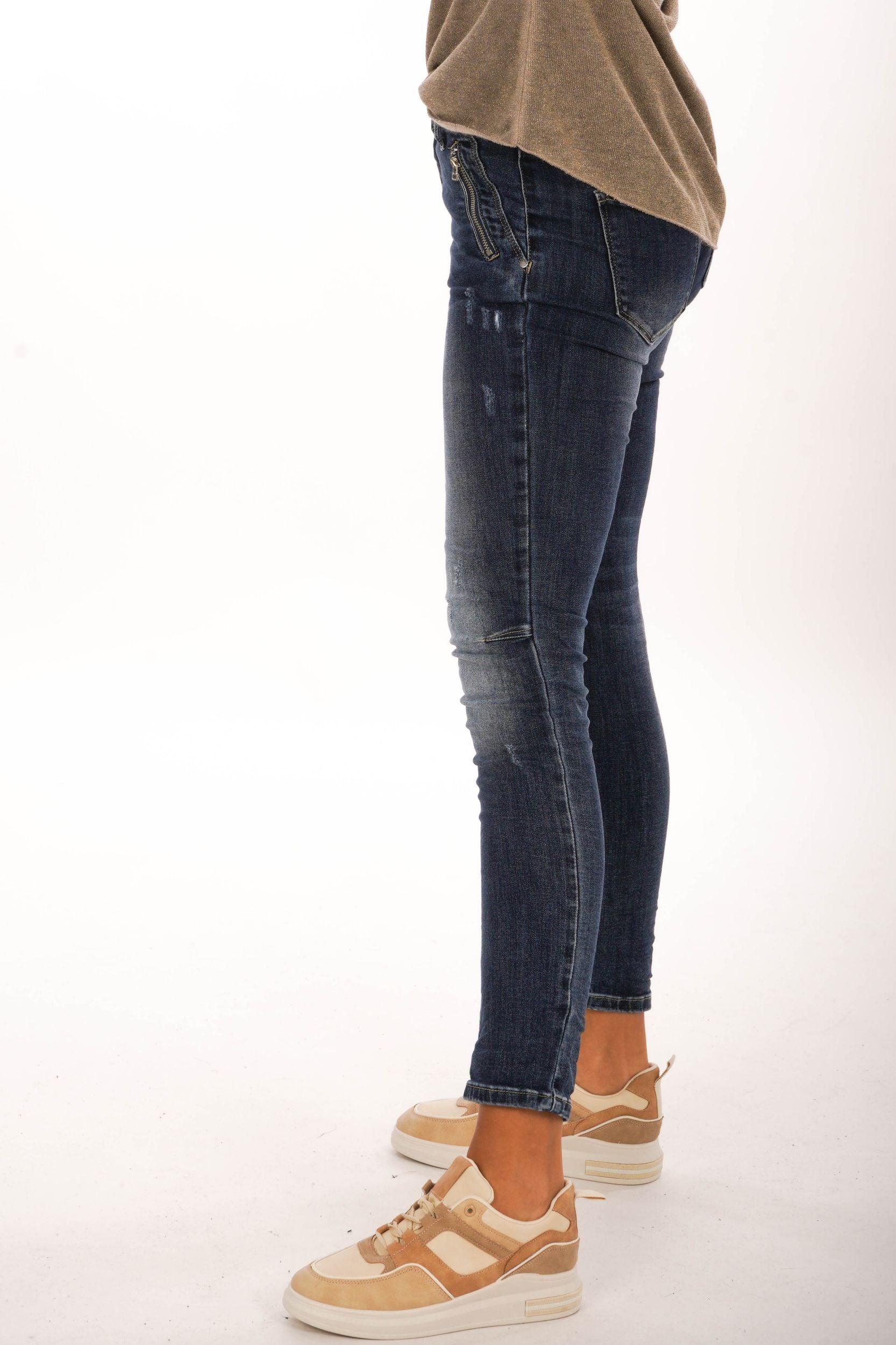 Jeans mit Reißverschluss-Taschen - La Strada