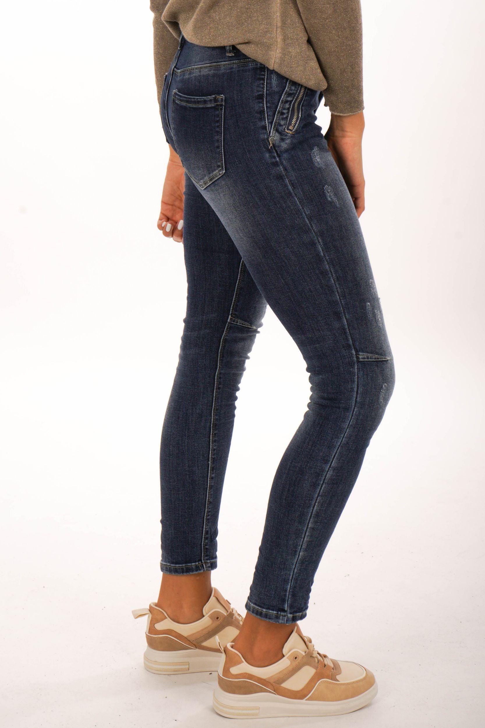 Jeans mit Reißverschluss-Taschen - La Strada