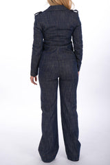 Jeansjacke mit 3D-Blume - La Strada