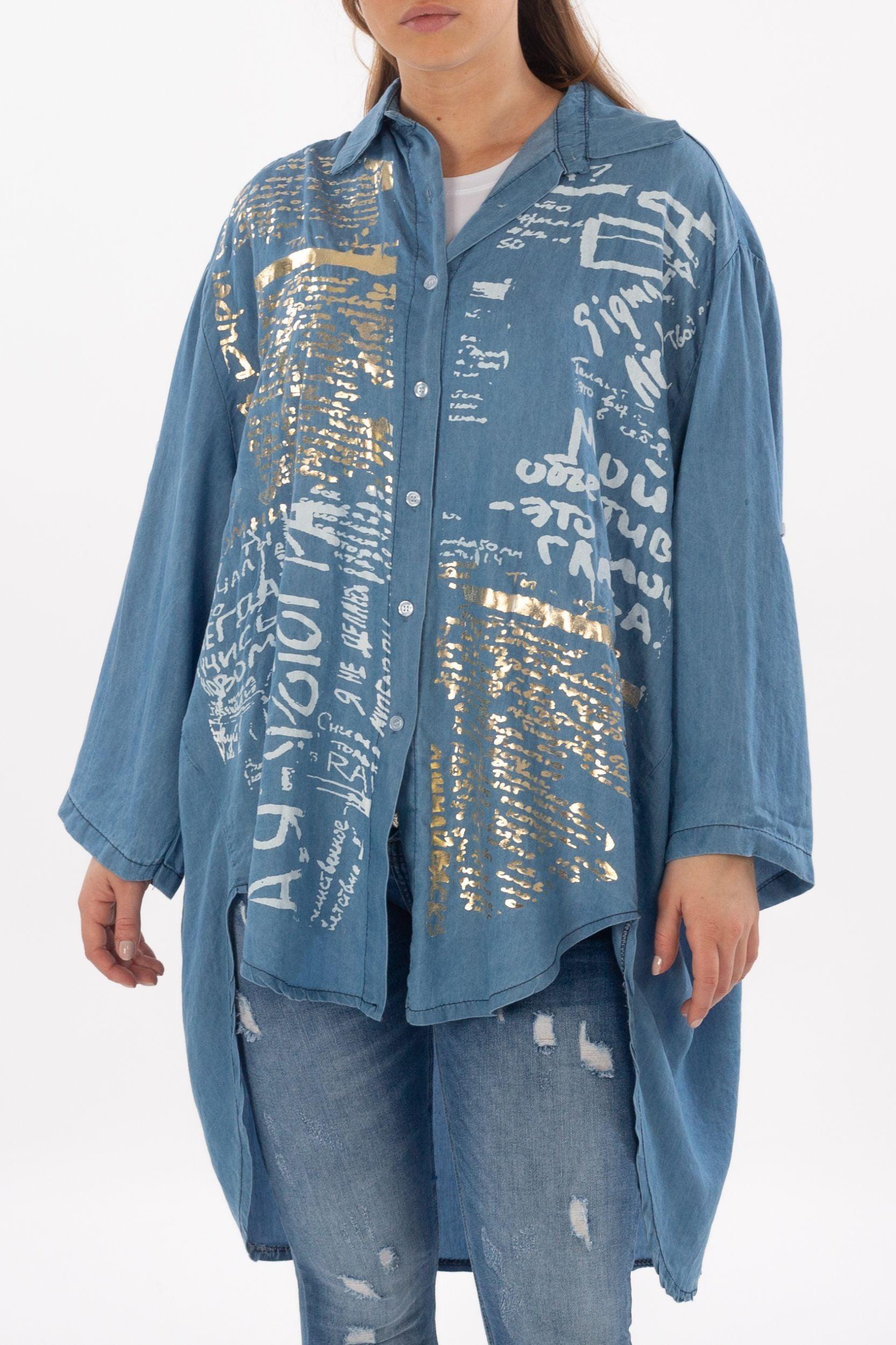 Oversized Hemd mit Print - La Strada