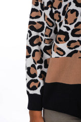 Pullover mit Leo-Print und Streifen - La Strada