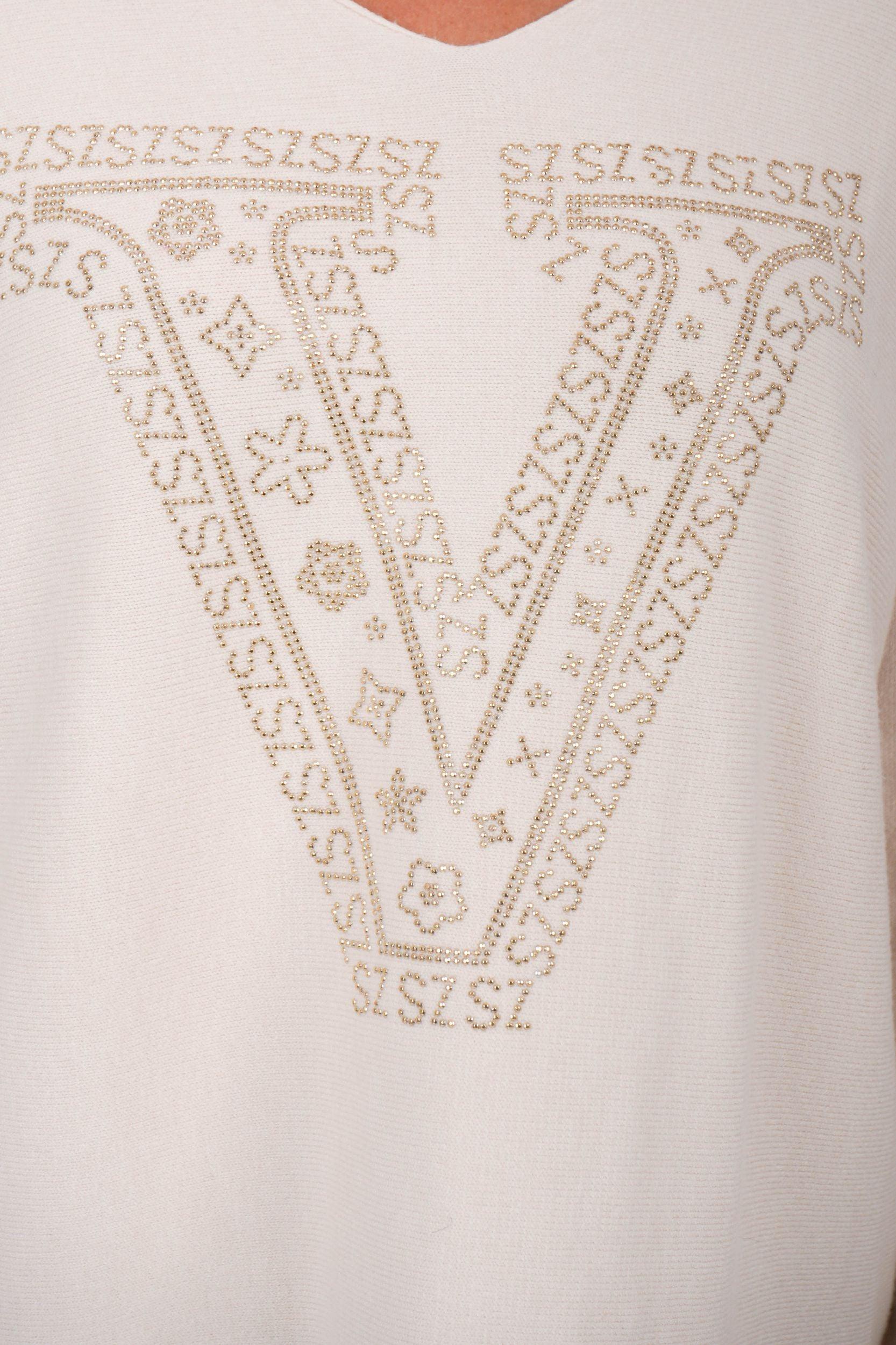Pullover mit Print "V" - La Strada