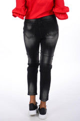 Schwarze Jeans mit Herzen - La Strada