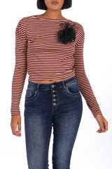 Shirt mit 3D-Blume - La Strada