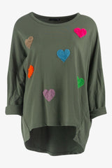 Sweatshirt mit weichem Herz-Print - La Strada
