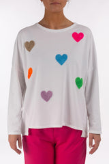 Sweatshirt mit weichem Herz-Print - La Strada
