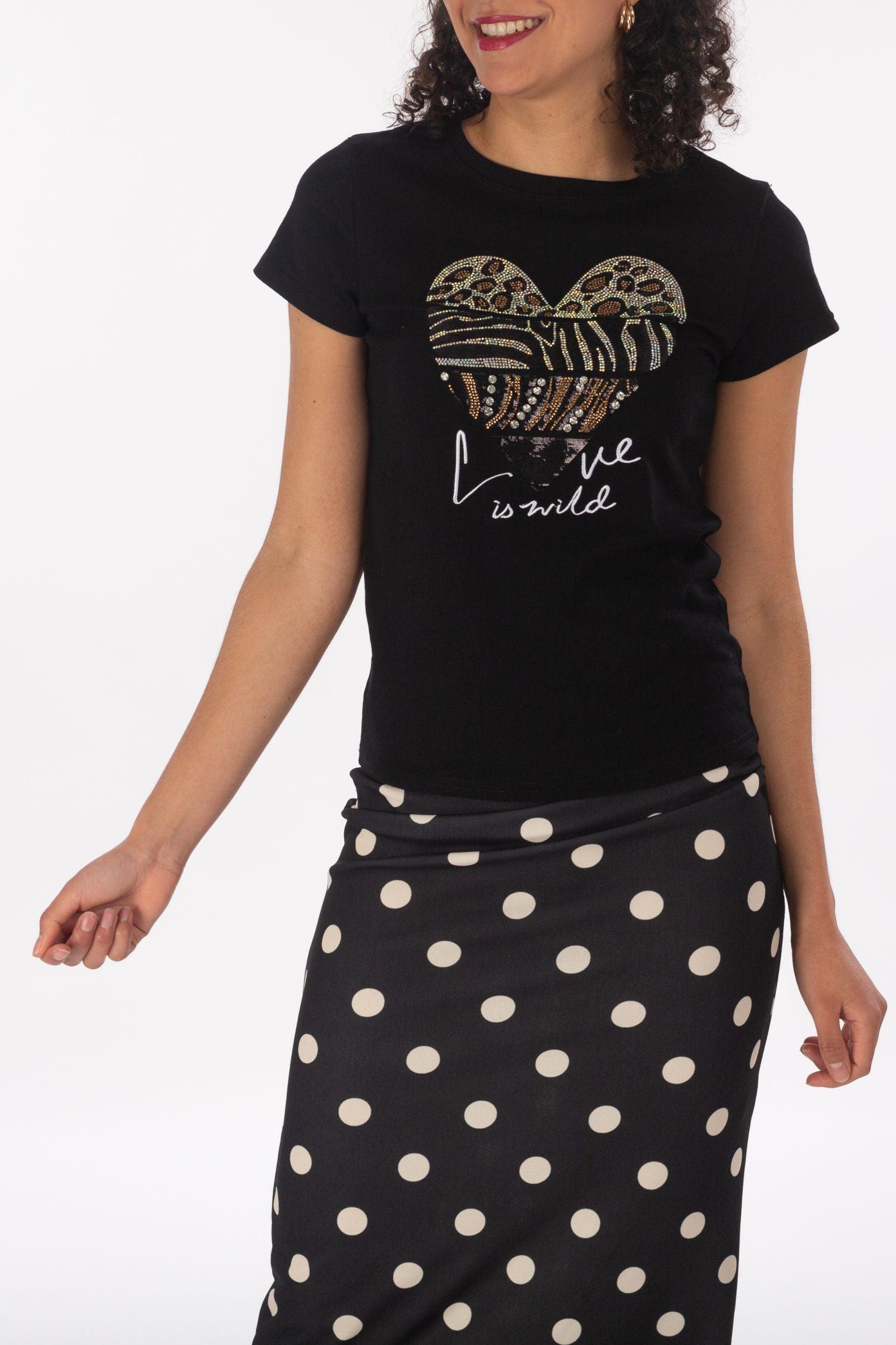 T-Shirt mit Herz-Print - La Strada