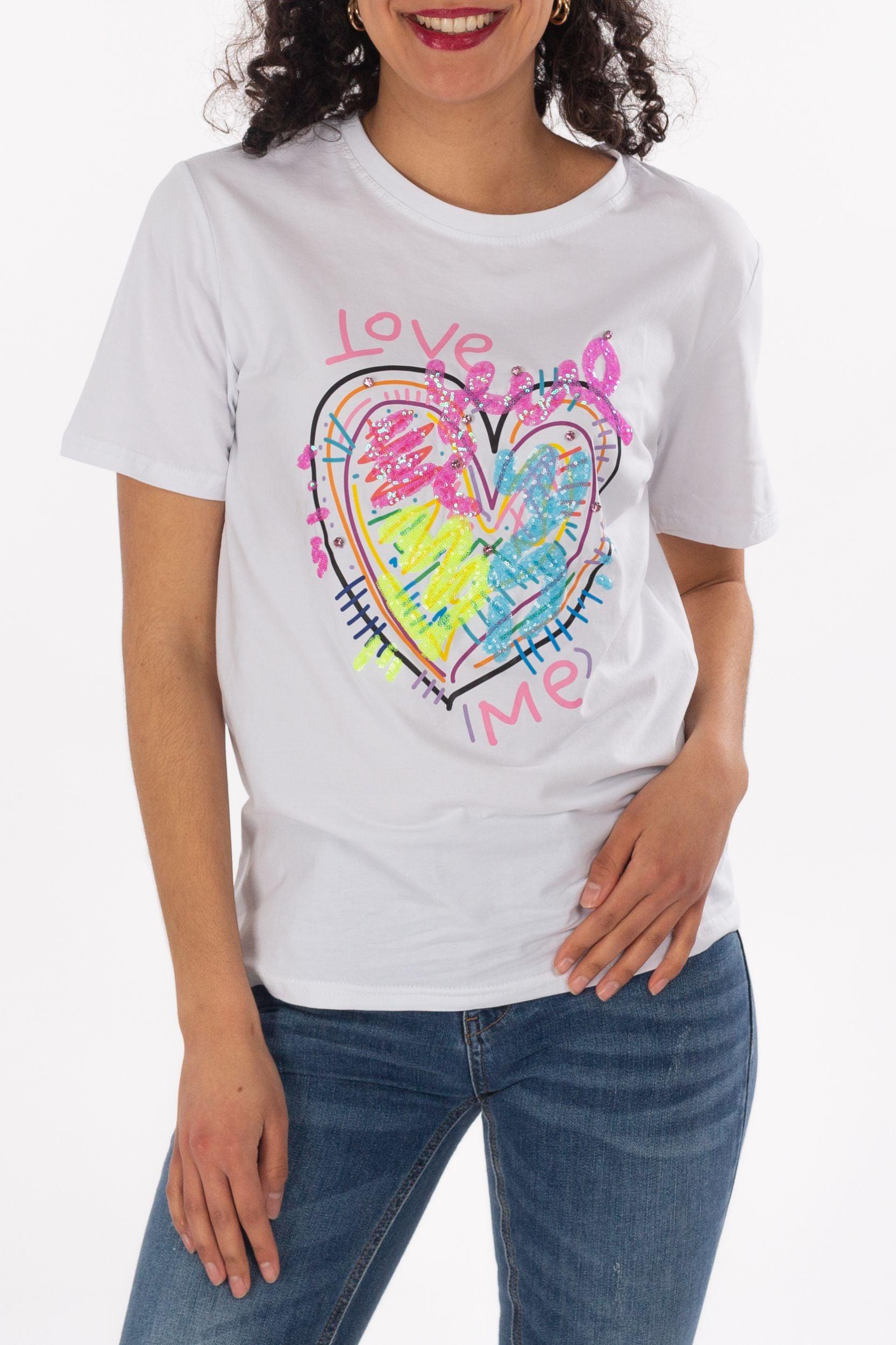 T-Shirt mit Love-Print - La Strada
