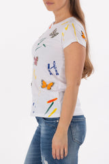 T-Shirt mit Schmetterlingen - La Strada