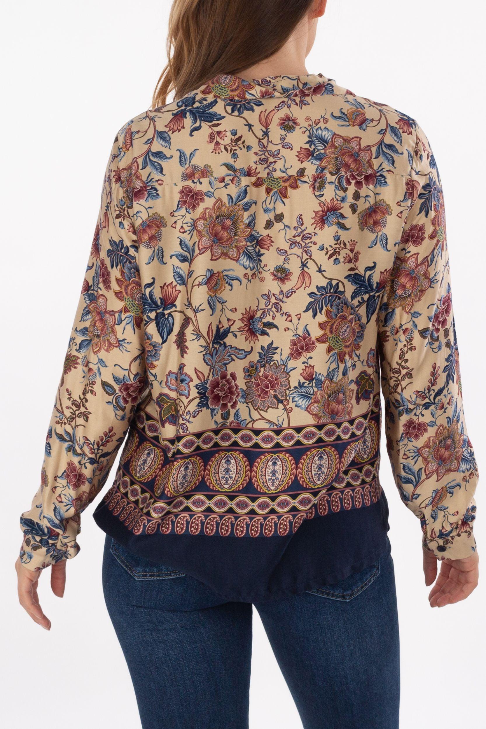 Viskose Bluse mit floralem Print - La Strada