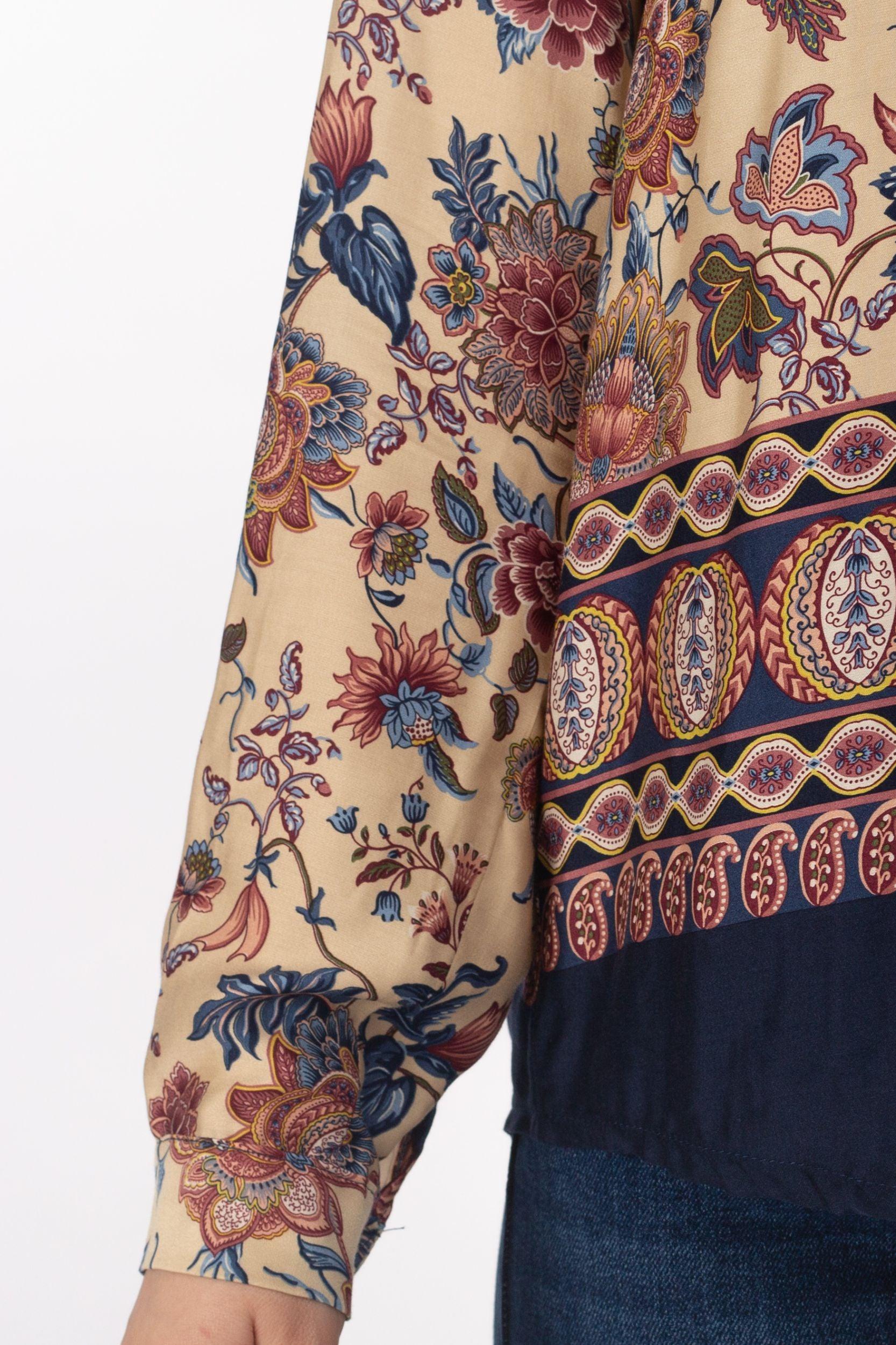 Viskose Bluse mit floralem Print - La Strada